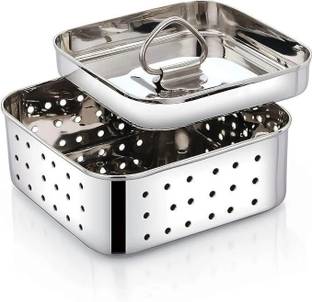 Aglor Stainless Steel Square Shape Indian Paneer/Tofu Press Mould Maker 250ml Collapsible Strainer