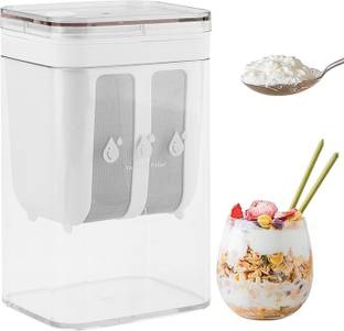 HEVASNEK Greek Yogurt Maker Strainer,1100ml Fine Mesh Strainer with Lid Collapsible Strainer