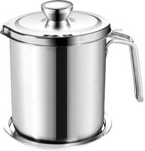 GVJ TARDERS Stainless Steel Oil Strainer Pot Container with Removable Filter 1.7 L Strainer