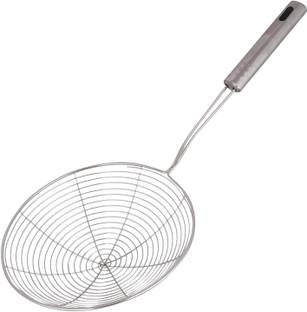 FREAKERS Stainless Steel Deep Fry Jhara,Wire Skimmer Puri Strainer with Handle Deep Frying Basket