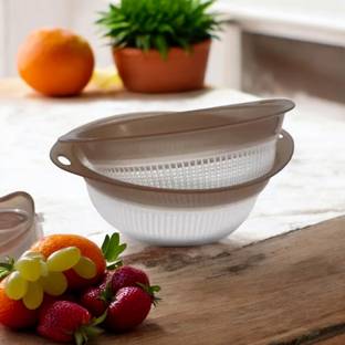 Jaycee Strainer for Draining,Rinsing,Washing Pasta Noodles Vegetables Fruits and More Colander
