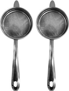 Fanqew 2PC Max Tea Coffee Stainless Steel Strainer duble net Collapsible Strainer