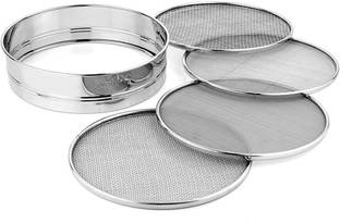 FABPRODUCTS 4in1 Interchangeable Sieve Set,Flour Chalni Spices Food Strainers Jalladai Collapsible Sieve