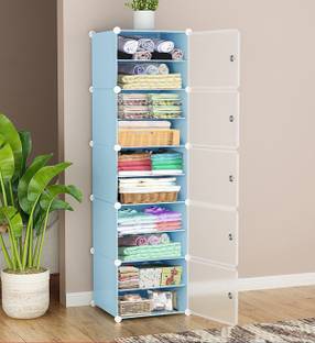 Sasimo 5-Door 10-Shelf Plastic PC Collapsible Wardrobe