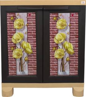 Classic Furniture Liberty 2ft Ratten Flower Theme Wardrobe|Shoerack|Closet for Home&Office PP Collapsible Wardrobe