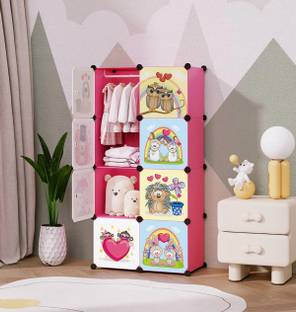 Sasimo 8-Door 8-Shelf Plastic Carbon Steel Collapsible Wardrobe