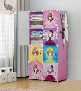 Hemovia 8-Door 8-Shelf Plastic Collapsible PC Collapsible Wardrobe PC Collapsible Wardrobe