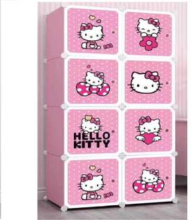 KriShyam ® 8 Door Plastic Sheet Wardrobe Storage Rack Closest Organizer for Clothes Kids PP Collapsible Wardrobe