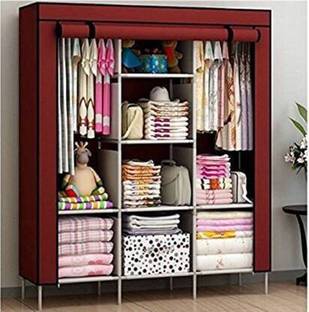 CGul Cloth Stand & Cupboard and Almirah Carbon Steel Collapsible Wardrobe PVC Collapsible Wardrobe
