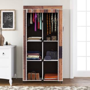 Maison & Cuisine P 2003-2 Cloth Rack Storage Organizer Shelves Printed Almirah PP Collapsible Wardrobe