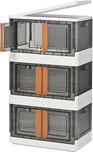ASHLAS 3L Plastic Cupboard for Storage, Durable Storage Cabinet PP Collapsible Wardrobe