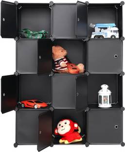 Flipkart Perfect Homes Studio ® Closet 12-Cube DIY Plastic Cube Storage Organizer Cabinet Standard PP Collapsible Wardrobe