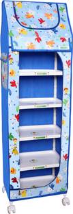 FLIPZON Baby 6 Shelve Unbreakable Material PVC Collapsible Wardrobe