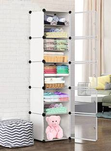Lacossi 1 Door 9 Shelf Fabric And metal Carbon Steel Collapsible Wardrobe