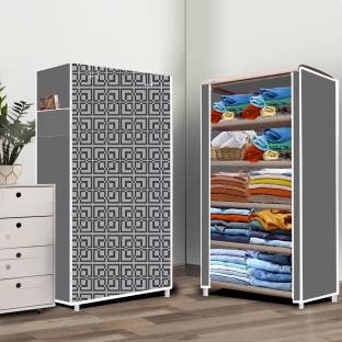 systumm 5 Layer Cabinet print PP Collapsible Wardrobe