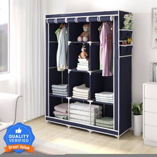 Flipkart Perfect Homes Studio 3 Door 8 Shelf Carbon Steel Collapsible Wardrobe