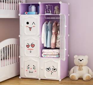 SNKR ESSENTIALS 6-Shelf 2-Cube Storage Organizer Modular Multi Purpose Shelves for Kid/Adult PC Collapsible Wardrobe