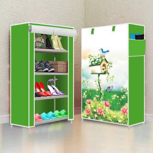 Furn Central 4 Layer Digital Printed Plastic Shoe Stand