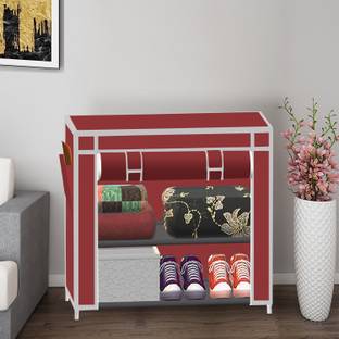 SB07 2 Layer Solid PP Collapsible Wardrobe