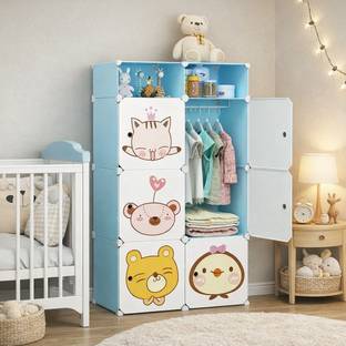 Keekos 6-Door 8-Shelf Plastic kids Collapsible Cupboard PC Collapsible Wardrobe PP Collapsible Wardrobe