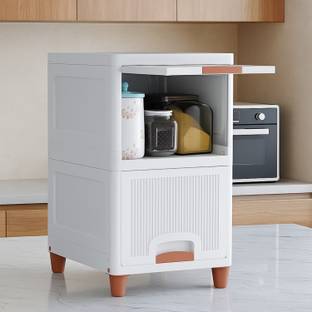 JD FRESH 2 Tier Foldable Organizer for Clothes/Multipurpose Cupboard for Storage PVC Collapsible Wardrobe