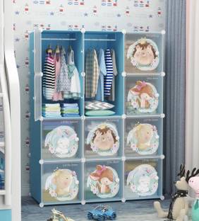 LUHI 12-Door 12-Shelf Plastic almirah for kids, almirah of clothes ,cupboard PC Collapsible Wardrobe