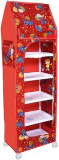 STROMMI Multipurpose Baby Wardrobe with 6 Shelves - Made of Unbreakable Plastic PP Collapsible Wardrobe