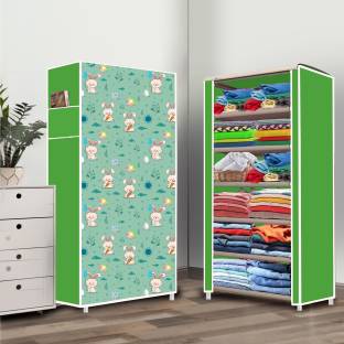 Ryuga 6 Shelf Cartoon Rabbit Printed PP Collapsible Wardrobe