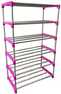 Saklak 6 LAYER PLASTIC PIPE WARDROBE CLOTH RACK FOR CLOTHES STORAGE PP Collapsible Wardrobe