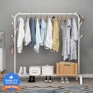 Sasimo 1 Door 2 Shelf Open Coat clothes hanger stand PP Carbon Steel Collapsible Wardrobe