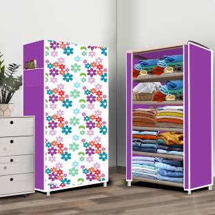Prizam 5 Layer Mini Flower Print PP Collapsible Wardrobe