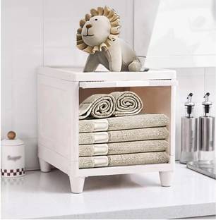 Etoly 1 Door 1 Shelf Plastic Collapsible Cupboard Cloth stand One Cabinet PC Collapsible Wardrobe