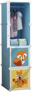 KriShyam ® 4 Cube Portable Closet Storage Organizer Cabinet for Books,Cloth,Toys PP Collapsible Wardrobe