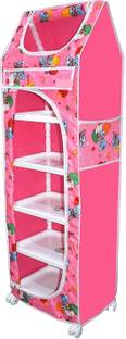 STROMMI Multipurpose Baby Wardrobe with 6 Shelves - Foldable Design PP Collapsible Wardrobe