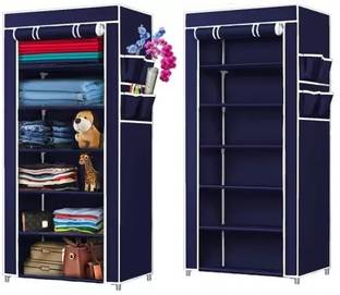 ANNOY Multipurpose 6-Tiers Shoe Rack with Dustproof Zip Cover,made by Non Woven Fabric PVC Collapsible Wardrobe