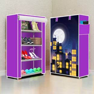 dbeautify 4 Layer Digital Printed Plastic, Metal Collapsible Shoe Stand