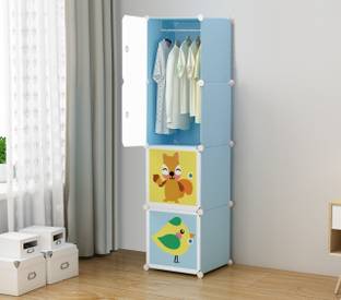 UTILLO 4 door blue PP Collapsible Wardrobe