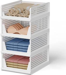 Flipkart Perfect Homes Studio Plastic Wardrobe Organizer for Clothes Storage Cupboard Shelf Almirah Drawer PP Collapsible Wardrobe