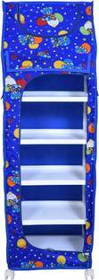 DIEKUCHE 1 Door 6 Shelf Open Plastic PP Collapsible Wardrobe