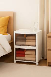 Evrum 2-Shelf Plastic Collapsible Cupboard PC Collapsible Wardrobe