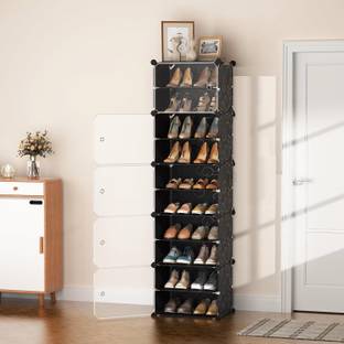 कृष्यम Shoe Rack Organizer DIY 20 Pair Tower 5 Door Portable Cabinet for Boots Shoes प्लास्टिक, मेटल जूते का रैक