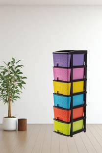 MAHADEV ENTERPRISE Fruits/Vegetables Kitchen Rack Plastic 6 xl Plasticc Multipurpose Storage Modular Drawer