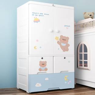 R for Rabbit Kiddo Korner Stellar Wardrobe for Kids | Portable Storage Organizer Almirah PP Collapsible Wardrobe