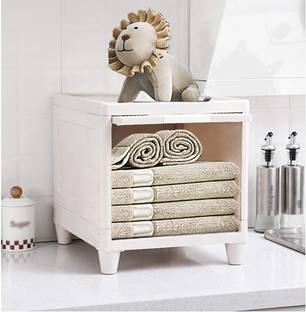 Sasimo 1-Door 1-Shelf Plastic Carbon Steel Collapsible Wardrobe
