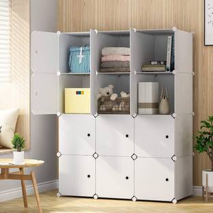 KriShyam ® 12 Door Plastic Sheet Wardrobe PP Collapsible Wardrobe