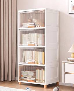 Sasimo 4-Door 4-Shelf Plastic foldable Cupboard PC Collapsible Wardrobe