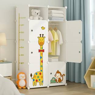 MEVIGO 6-Door 8-Shelf Plastic Collapsible Cupboard PC Collapsible Wardrobe