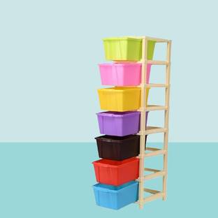 Nejadhari 7-Tier Multipurpose Drawer Cabinet for Clothes, Toys & Stationary Items PP Collapsible Wardrobe
