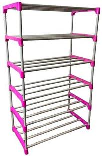 Saklak 6 LAYER PLASTIC PIPE WARDROBE CLOTH RACK FOR CLOTHES STORAGE PP Collapsible Wardrobe