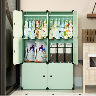MEVIGO 6-Door 6-Shelf Plastic Collapsible Cupboard PC Collapsible Wardrobe